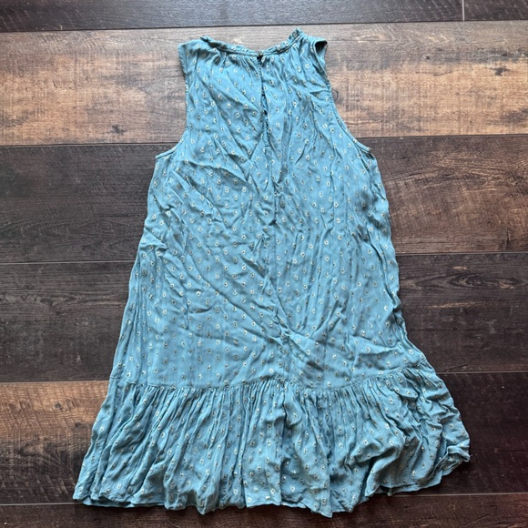 🌿 Anthropologie Robins Egg Blue Swiss Dot Ruffle Hem Dress 🌿 medium - Picture 2 of 5